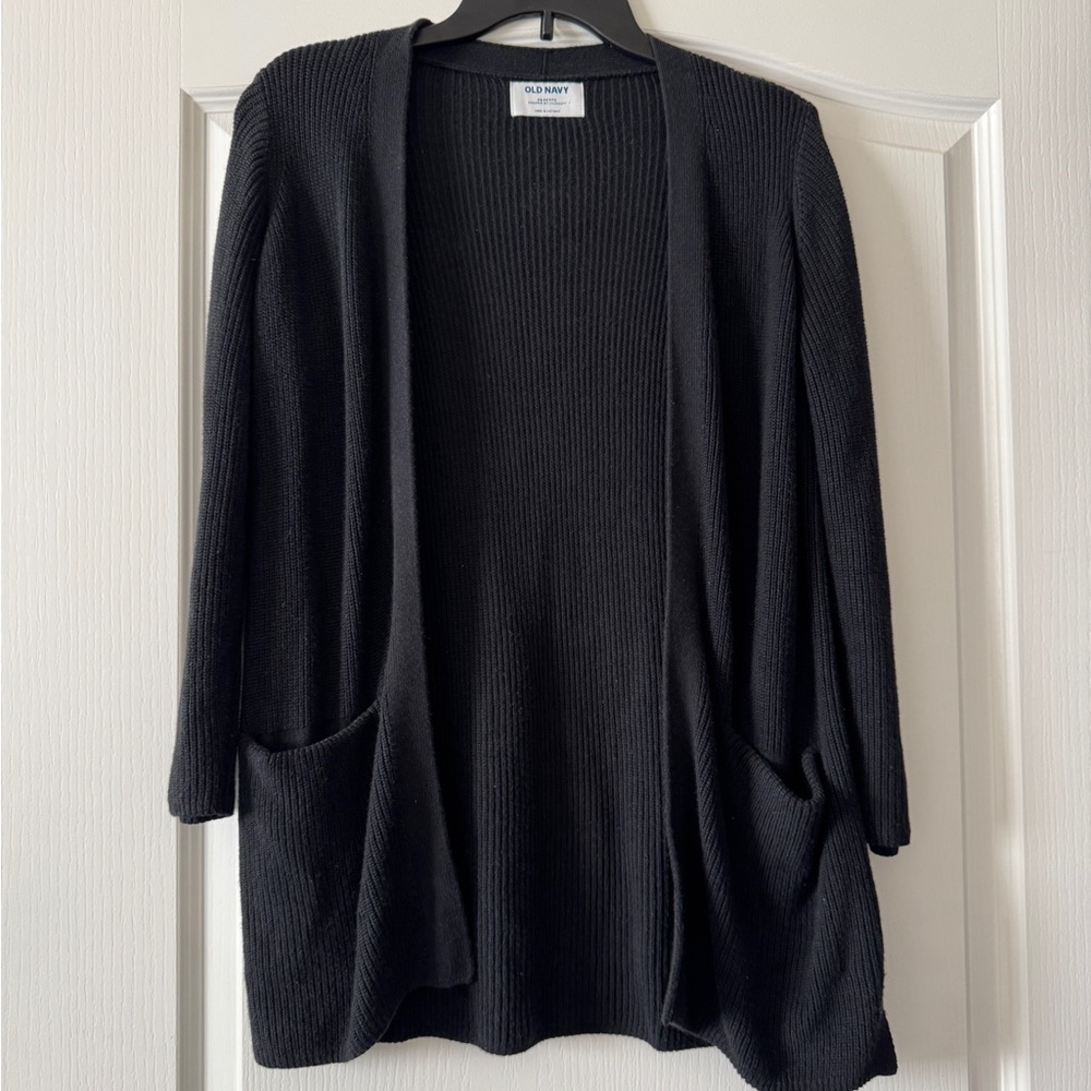 Old Navy Black Cardigan Sweater Relaxed Fit